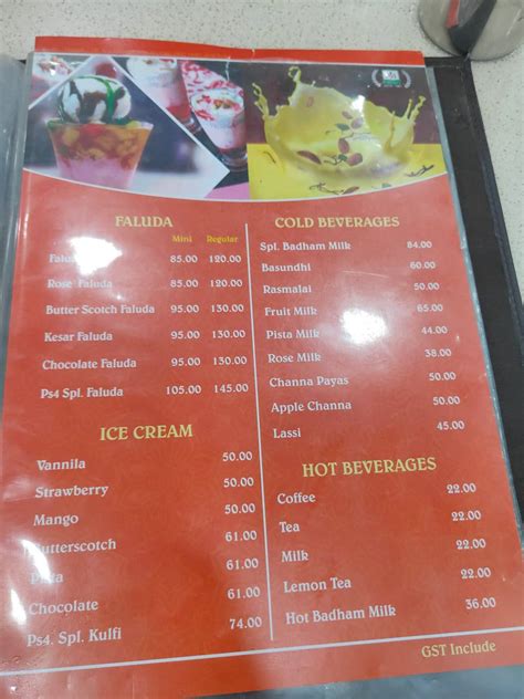 Menu at Perambur Sri Srinivasa Sweets & Snacks, Chennai, 42FJ+PQW