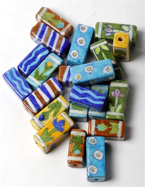 Assorted 25mm Rectangle Beads Set of 25pcs. – NEERJA INTERNATIONAL INC