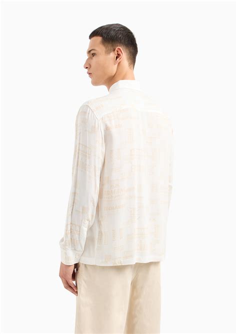All Over Logo Collar Neck Loose Fit Shirt