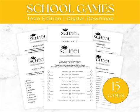 Fun School Game Bundle Teen Edition - Social Activities and ...