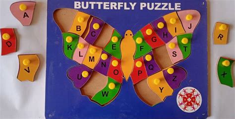 Spacci Educational Wooden Butterfly ABCD Letters Puzzle Board Toy ...
