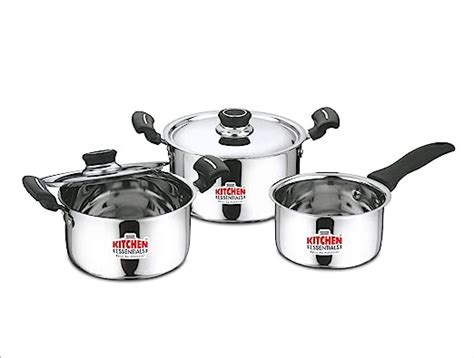 Buy Kitchen Essentials Stainless Steel Cookware Set With Handle, 1 L, 1 ...
