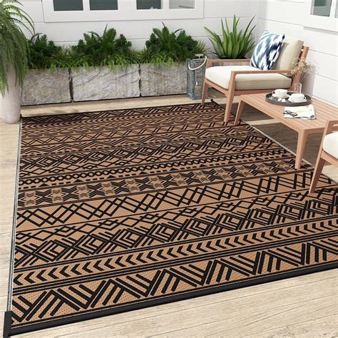 Amazon.com: MontVoo-Outdoor Rug Carpet Waterproof 6x9 ft Reversible ...