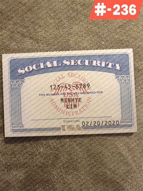 USA Social Security Card Template 2023