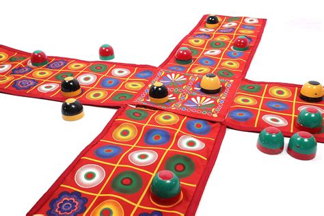 Buy Keshav Creation Indian Ludo Game, Chausar, Pachisi, Red, 4 Players ...
