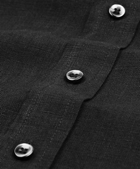 Buy The Stiff Collar 100% Linen Full Sleeves Regular Fit Shirt Black 38 ...