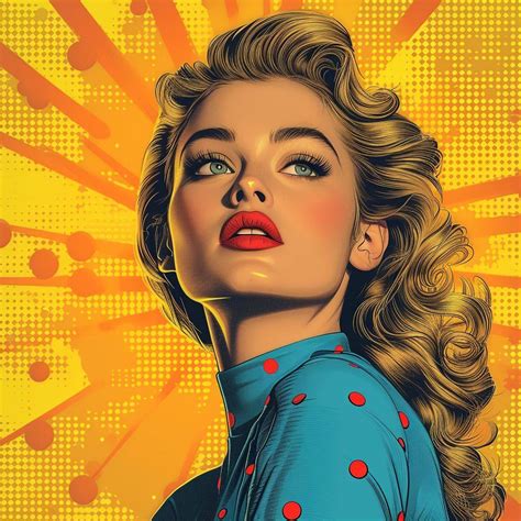 A woman in pop art illustration, in the style of golden age illustrations. - MusesAI.io