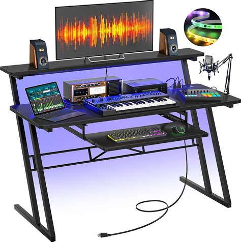 armocity Music Studio Desk with Power Outlets and India | Ubuy