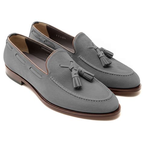 Grey Suede Leather Barbican Tassel Loafers – Costoso Italiano