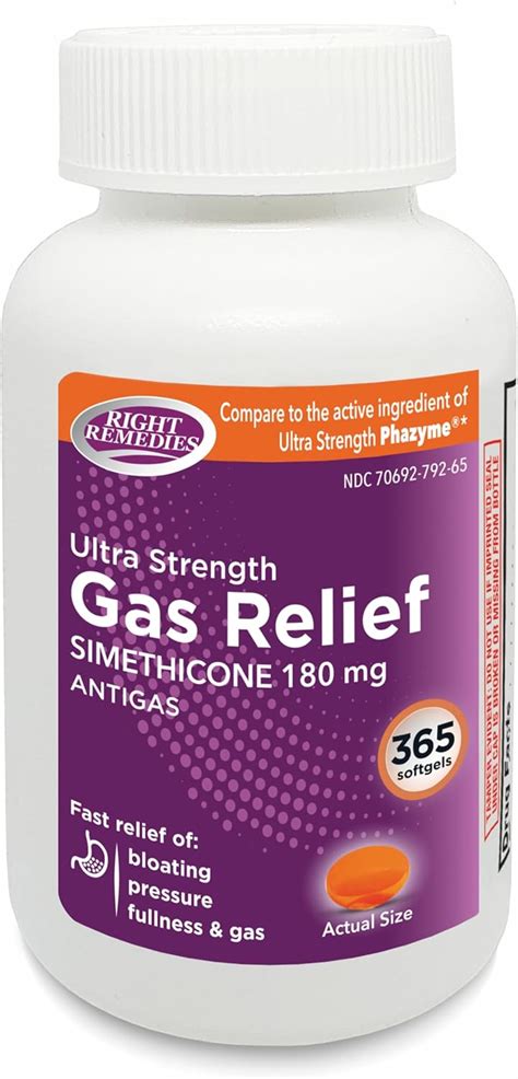RIGHT REMEDIES Gas Relief Ultra Strength, 180mg Simethicone (365 ...