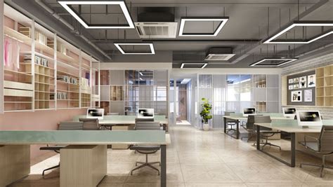 450平方现代简约风格办公室装修设计案例效果图_岚禾办公空间设计