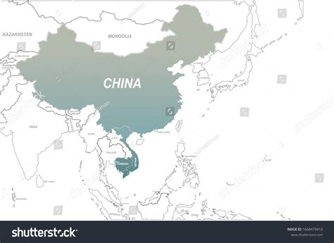 China Vietnam Cambodia Map Southeast Asia: เวกเตอร์สต็อก (ปลอดค่าลิขสิทธิ์) 1668479413 ...