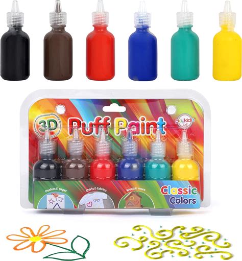 Playkidiz Puff Paint, 6 Pack 3-D Fabric Paint, India | Ubuy