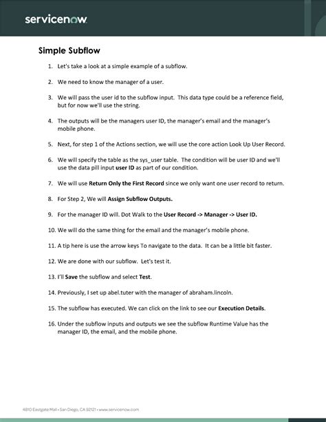 Transcript - Simple Subflow - Simple Subflow Let's take a look at a ...