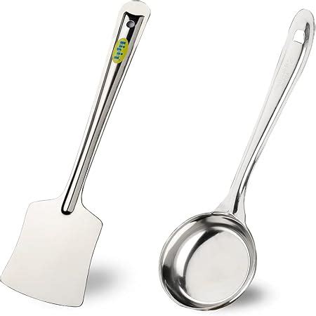 Buy BUYORY Stainless Steel Dosa Spatula and Dosa Ladle with Flat Base ...