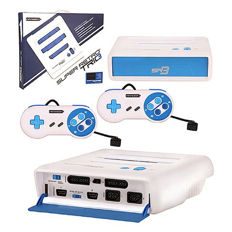 Retro-Bit Super RetroTRIO Console NES/SNES/Genesis 3 in 1 System, White ...
