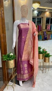 Pure Katan Silk Handlooms Banarasi Dress material all over sona roopa ...
