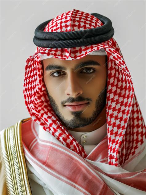 Premium Photo | A close up portrait of a handsome Saudi Gulf Arab young ...