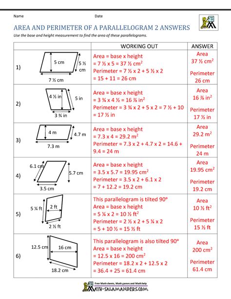 Image result for Parallelogram Area Problems