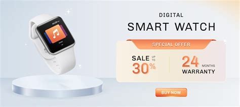 Realistic digital smartwatch banner template | Premium Vector