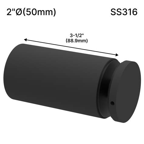 [SSO2X3.5] Standoff - 2" Ø˜ X 3-1/2" Base Height - Round - SS316 - Grey ...