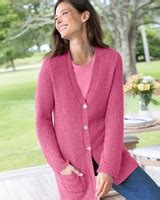Cotton Seedstitch V-Neck Cardigan | Appleseed's