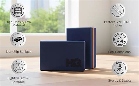 HOMEGALLEY Yoga Blocks Pack of 2 with Belt for Exercise High Density ...
