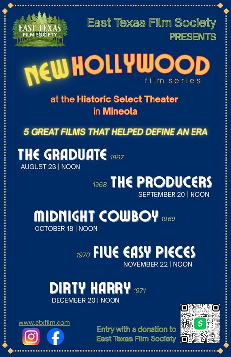 ETXFS Presents New Hollywood - Film Series at The Historic Select | The ...