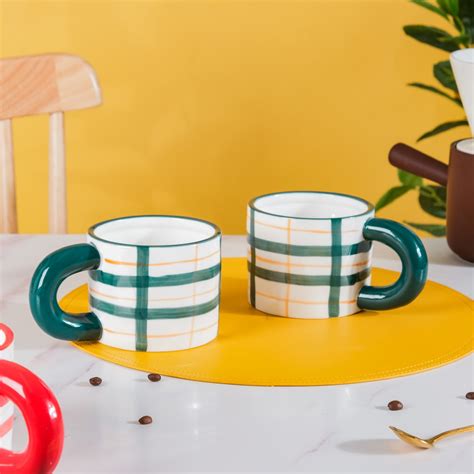 Artsy Ceramic Cup For Coffee Set Of 4 330ml Online - Premium Coffee Mug ...