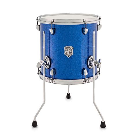 SJC Custom Drums 13 x 13 Floor Tom, Blue Glass Glitter at Gear4music