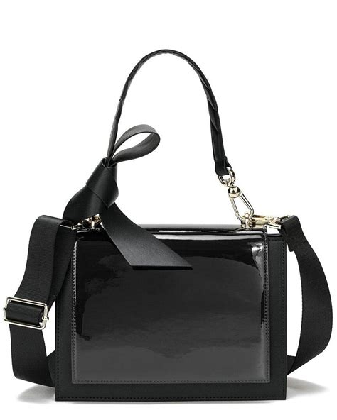 Tiffany & Fred Paris Patent Leather Messenger Bag in Black | Lyst