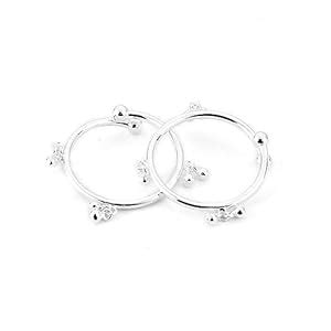 DHRUVS COLLECTION 925 Pure Silver Pair Of Designer Adjustable Ghungroo ...