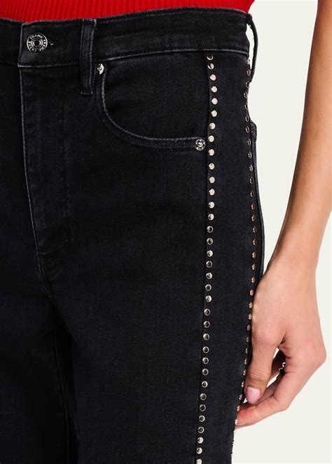 FRAME Le Sleek Straight Studded Jeans - Bergdorf Goodman