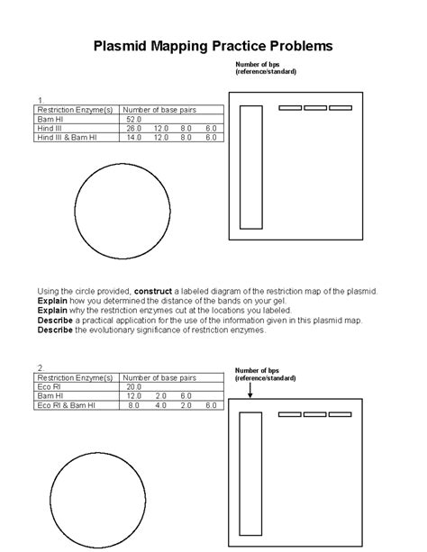 Image result for Plasmid Mapping Practice Problems