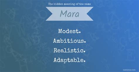 The hidden meaning of the name Mara | Namious