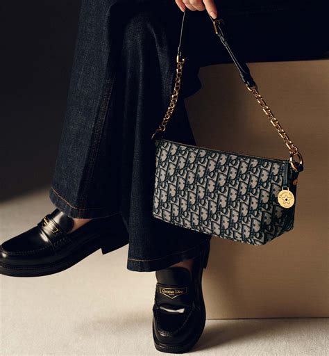 Diorstar Hobo Bag with Chain Blue Dior Oblique Jacquard | DIOR