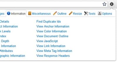 Chrome Web Developer 的图像结果
