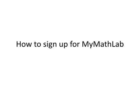MyMathLab Sign Up 的图像结果