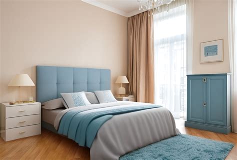 Bedroom in hampton style and blue-cyan-dull blue-grey color