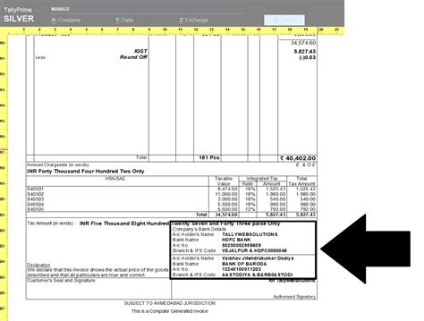TDL Source Code of Second Bank Details In Invoice Print (Quick Download ...