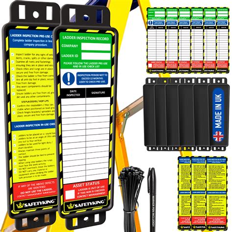 Safetyking Ladder Tags Ladder Inspection Tags 10 Holders 15 Inspcetion ...