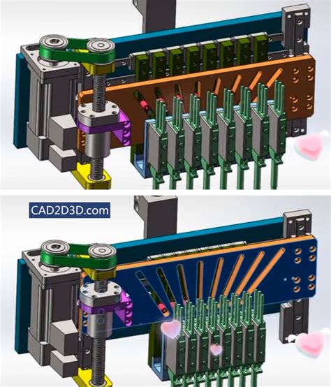 多位置同步收缩开合机构（手爪） - CAD2D3D.com
