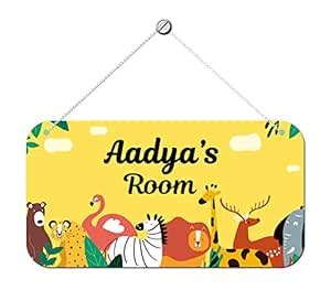 ARTBUG Customizable Name Door Name Plate for Kids Room, Wall Hanging ...