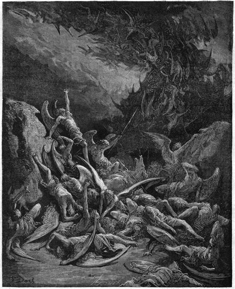The lost paradise: the fallen angels. From the drawing of Gustave Dore ...