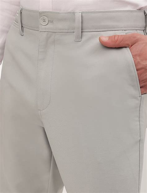 Buy Cotton Mix Plain Slim Fit Trousers at Marks & Spencer