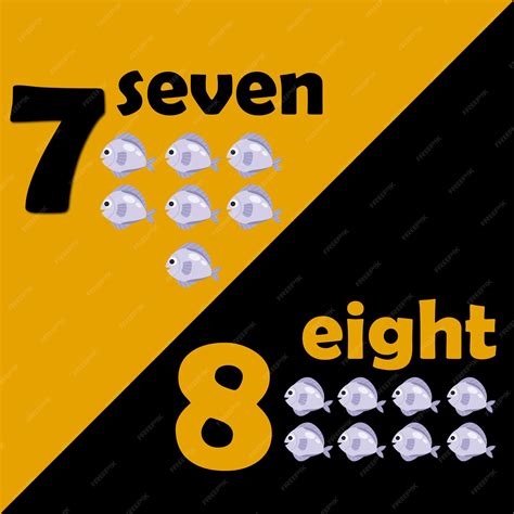 Premium Vector | Counting 7 and 8