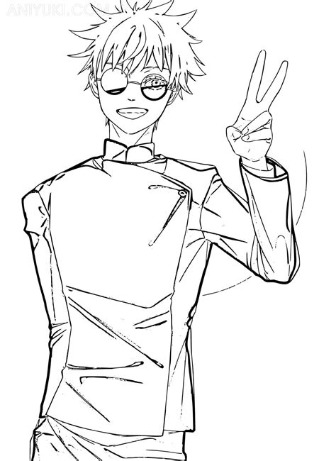Satoru Gojo Coloring Pages - AniYuki - Anime Portal