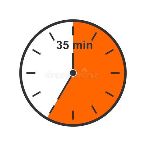 Clock Icon with 35 Minute Time Interval. Countdown Timer or Stopwatch ...