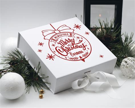 Custom Christmas Gift Box, Personalized Gift Box, Christmas Present Box ...