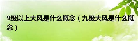 9级以上大风是什么概念（九级大风是什么概念）_产业观察网